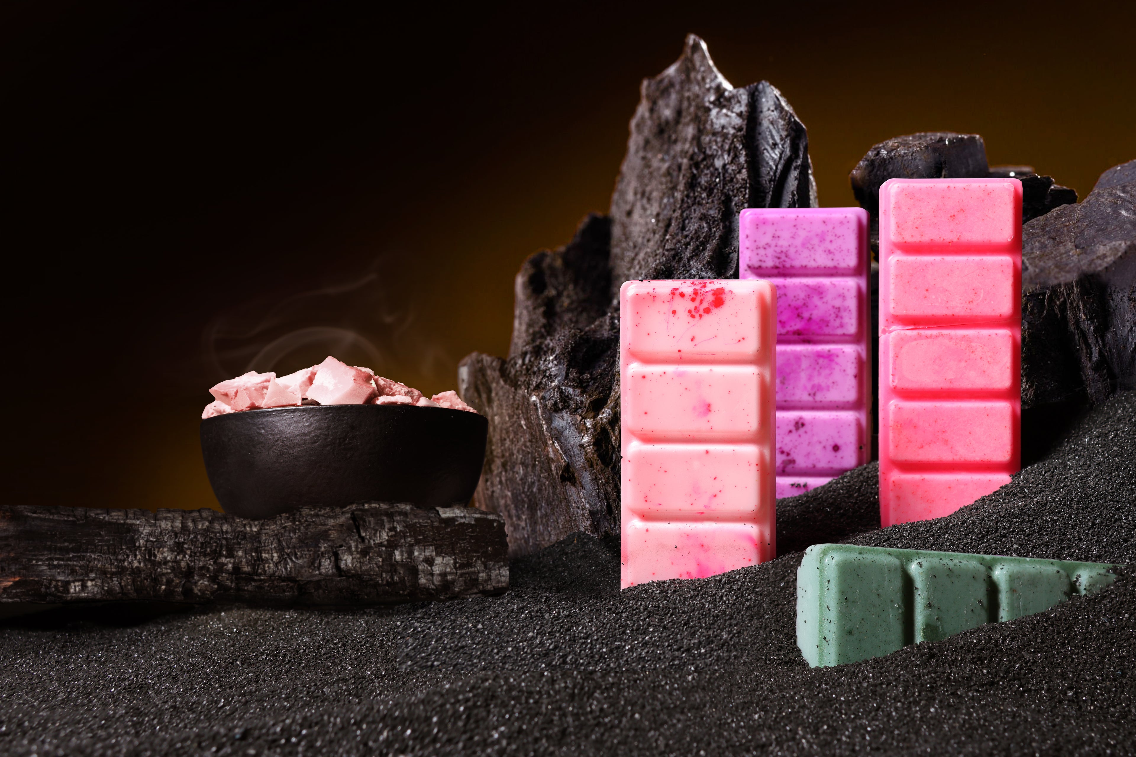 A group of Lumanique luxury scented wax melts. 